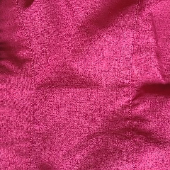 EZS by Haggar Red Crop Sleeve Button Down Blouse Size Medium - Picture 8 of 8